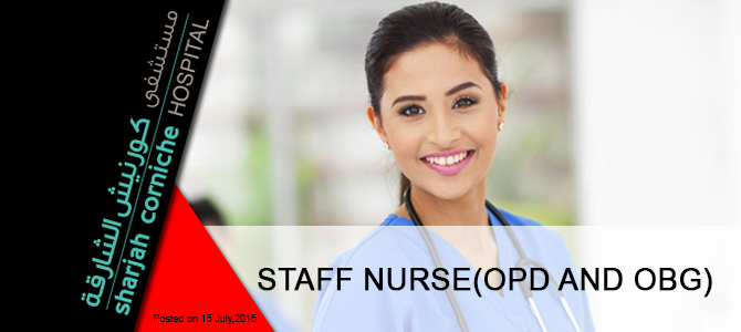 Staff nurse(OPD and OBG) in Sharjah